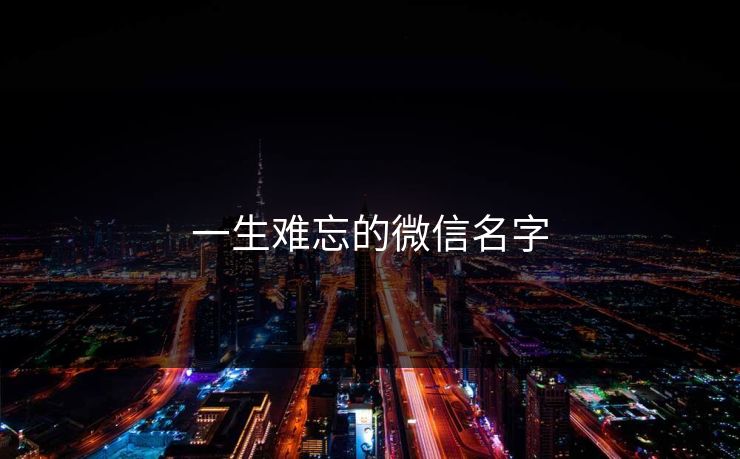 一生难忘的微信名字